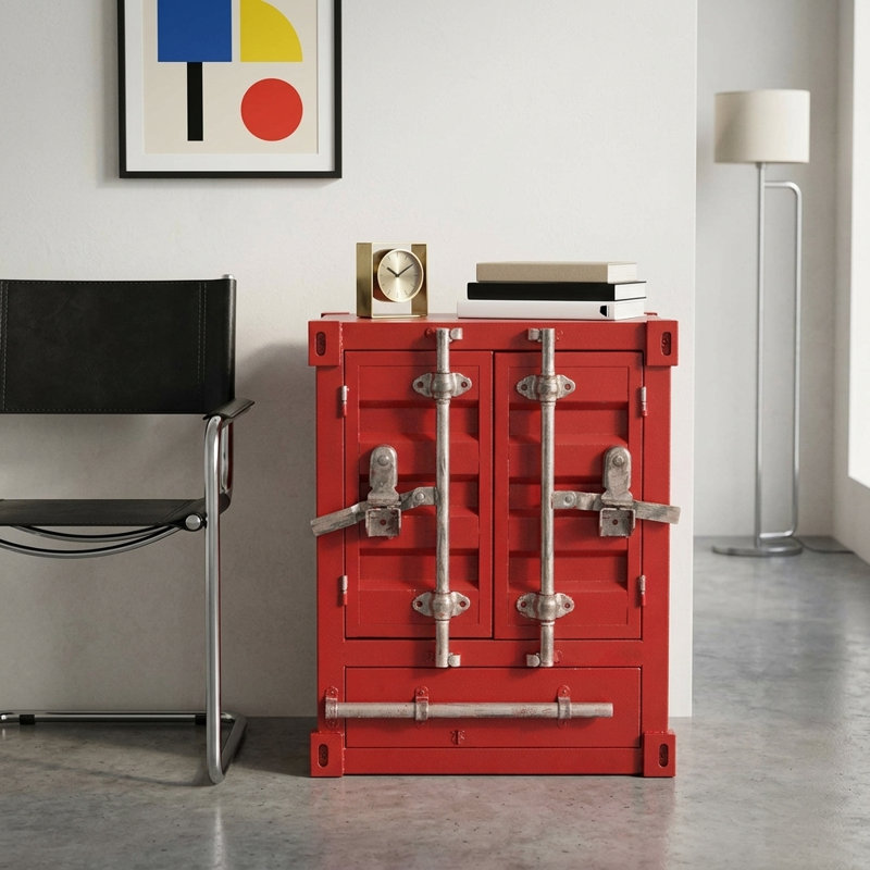 Armoire d'appoint avec tiroir Industrial Cargo, Rouge