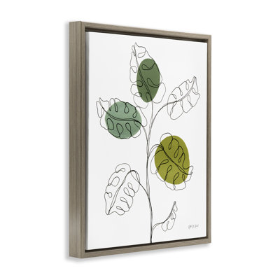 "Modern Garden Leaves", art mural encadré sur toile flottante par Yvette St. Amant
