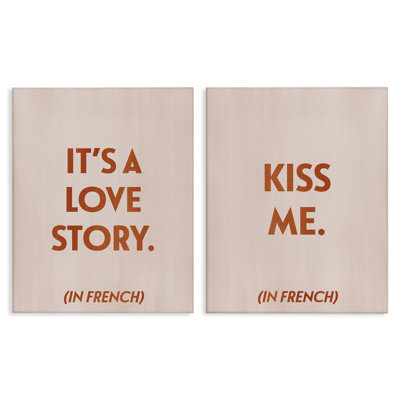 «Modern Love Story Kiss 2», ensemble d'art sur toile par Grace Popp