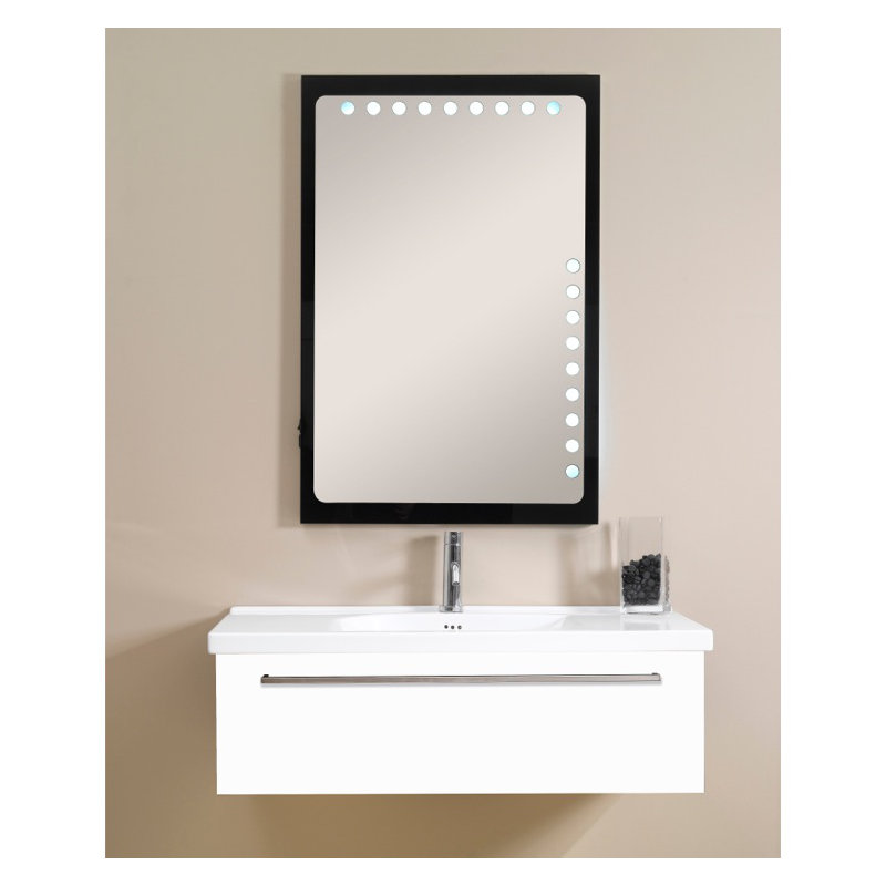 Ensemble de meuble-lavabo mural simple 40 "avec miroir Fly, Blanc lustré