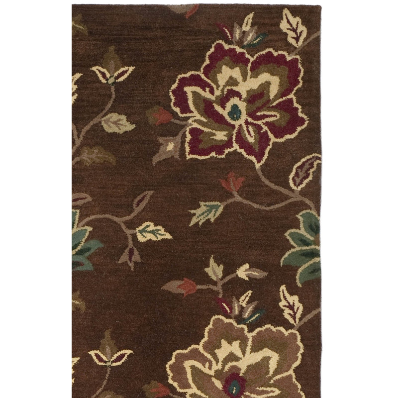 Arber Hand Tufted Wool Floral Rug, Square 6'