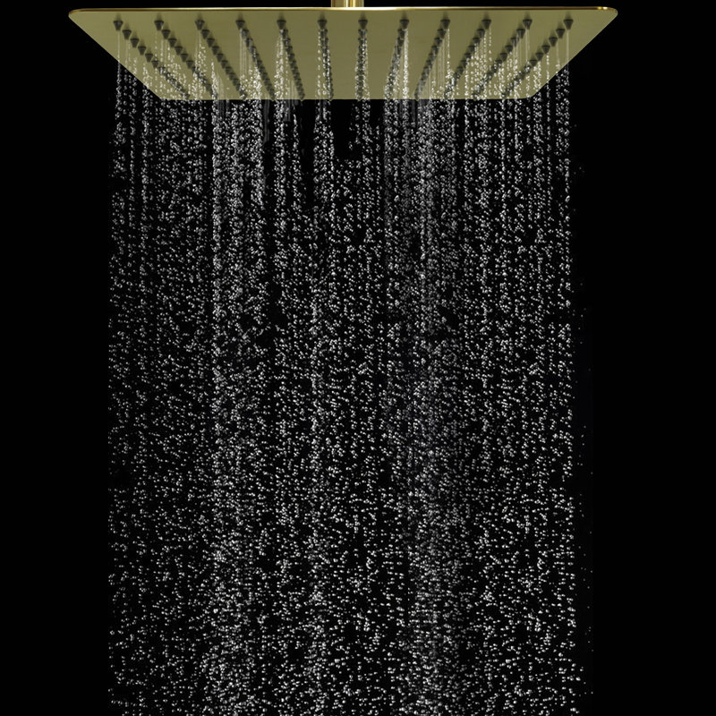 Pomme de douche à pluie réglable, Or brossé