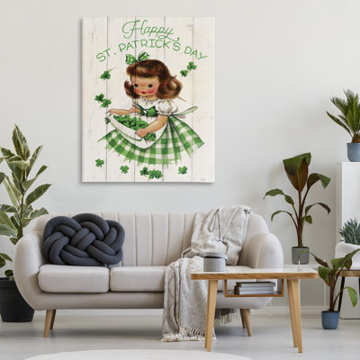 Vintage St. Patrick's Day Girl Canvas, design by Lux + Me Designs