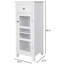 Armoire de plancher avec tablette réglable et tiroir de rangement, blanc