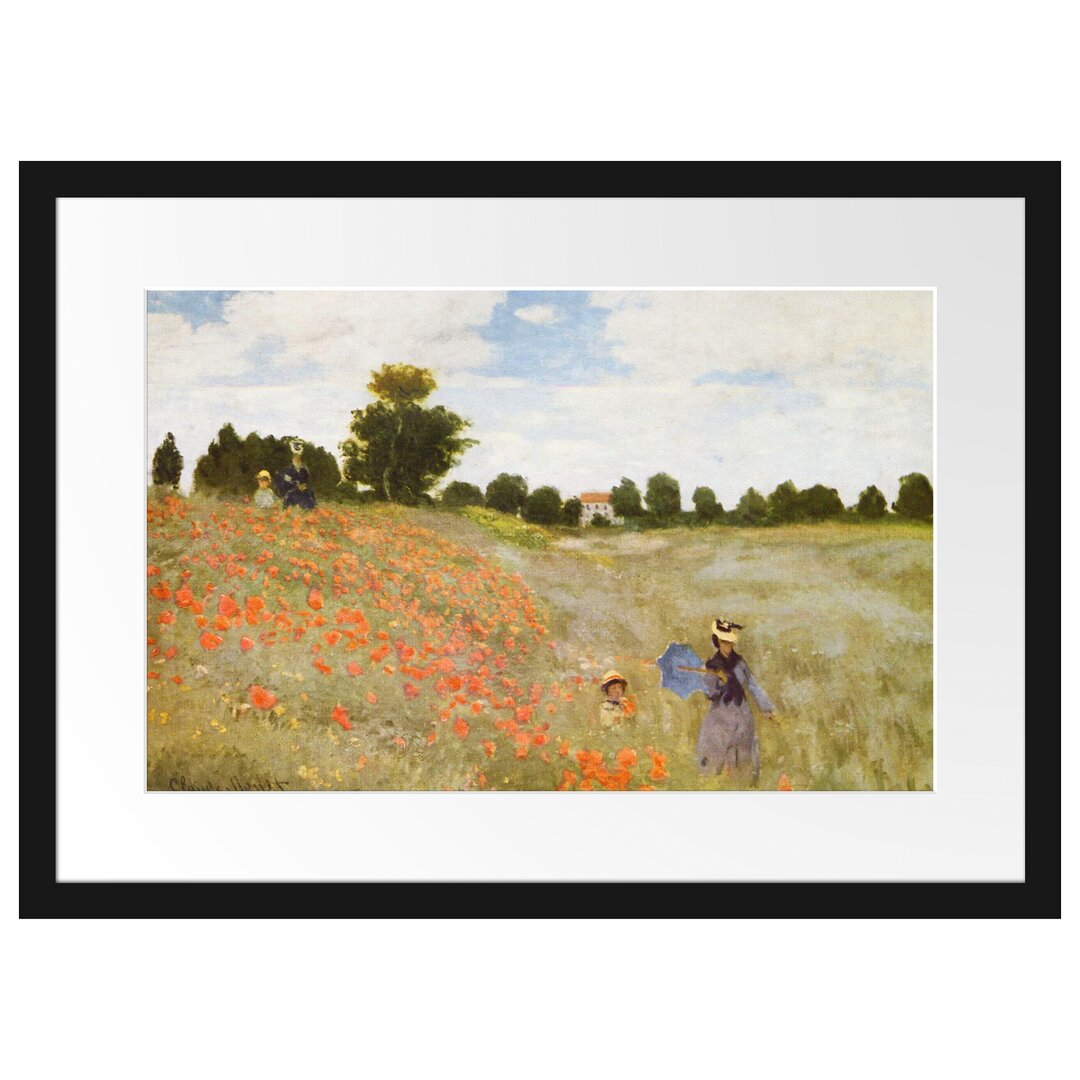 Gerahmter Kunstdruck Poppy Field II von Claude Monet