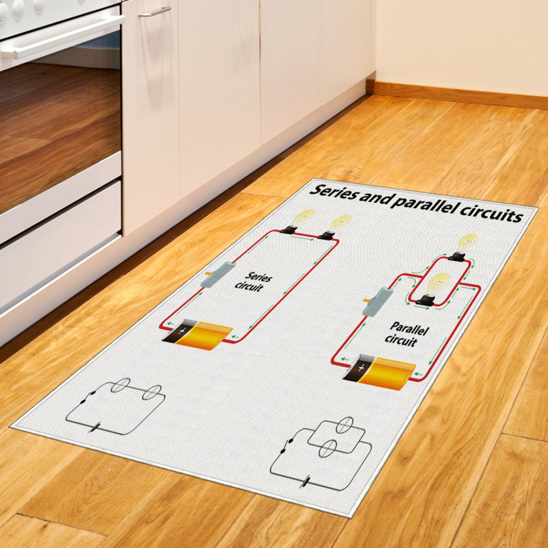 Tapis décoratif à longues fibres en fibres à haute densité Science, Rectangle 2 pi 7 po x 5 pi