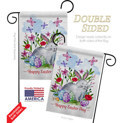 Double Sided 18.5'' H x 13'' W Polyester Easter Flag Set
