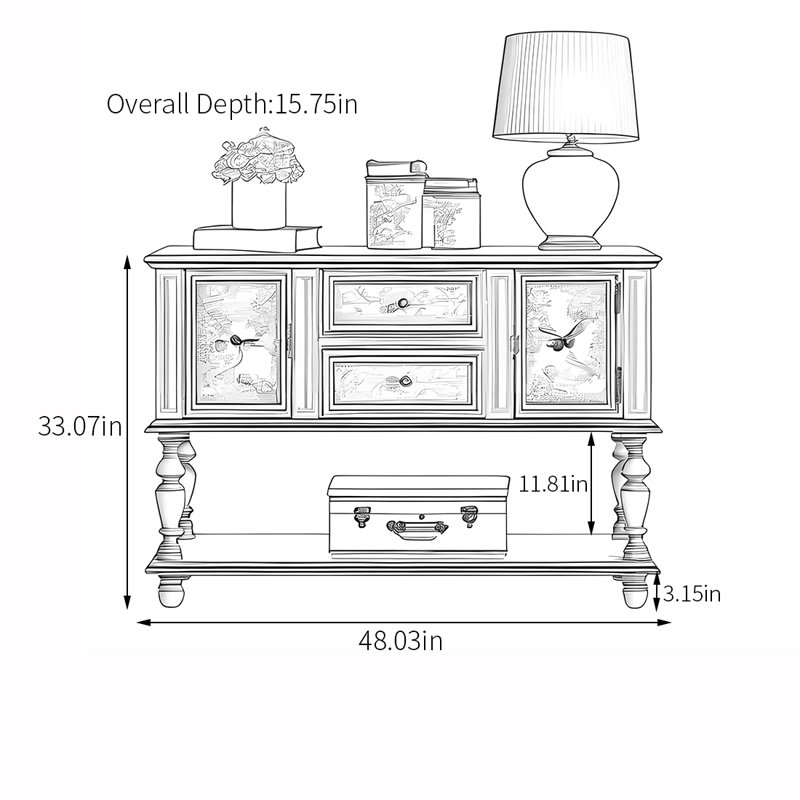 Armoire d'appoint multifonctionnelle de style américain