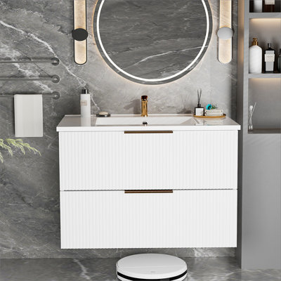 Bathroom Cabinet With Two Storage Drawers