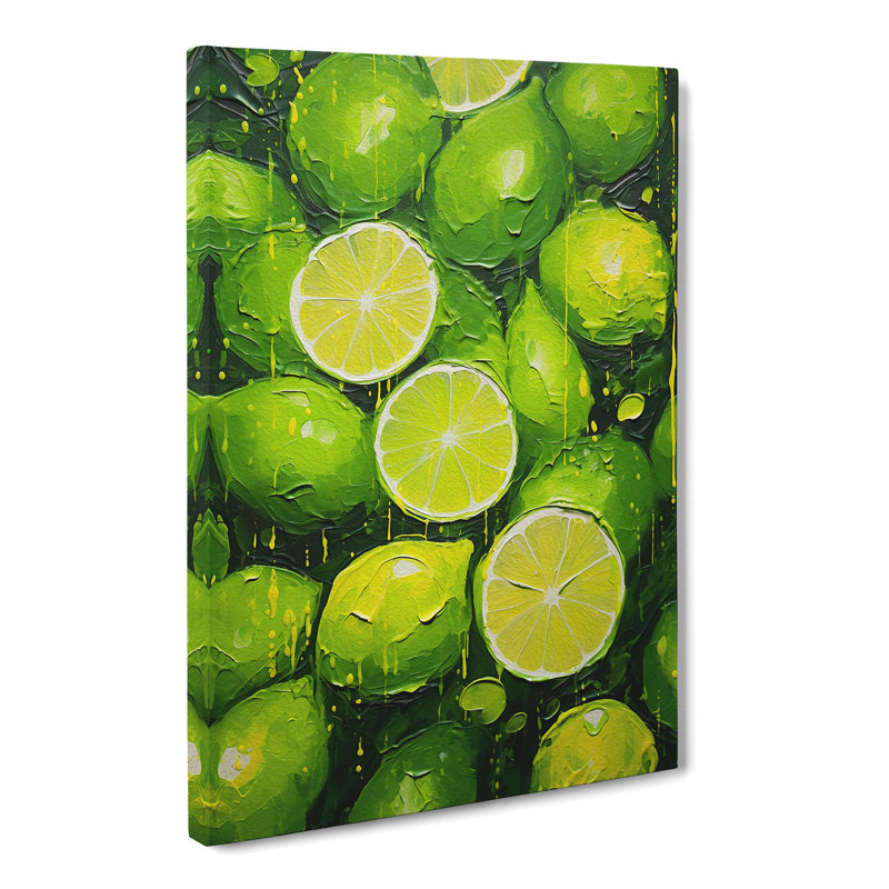 Lime Fruit Impressionism Art No.2 - Wrapped Canvas, 50cm H x 35cm W x 3cm D