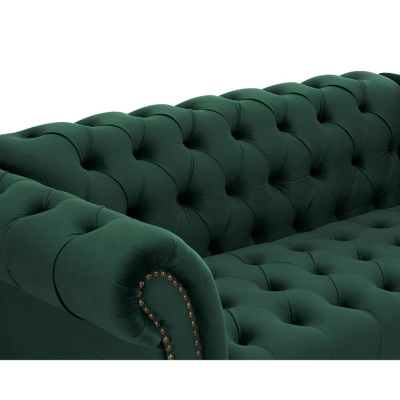 Dahlstrom 1 Seater Velvet Loveseat, Green
