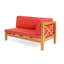 Table basse en bois et bois rouge - Tissu d'extérieur style eau avec matériaux, aspect classique