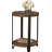 Nedra 20" Dia Rustic Industrial Solid Wood and Metal Round End Table With 1 Shelf