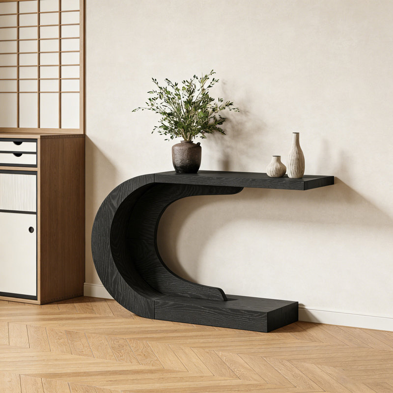 Console Modern Minimalist Art Design, H 31,5 po x l 62,99 po x P 13,78 po, Noir