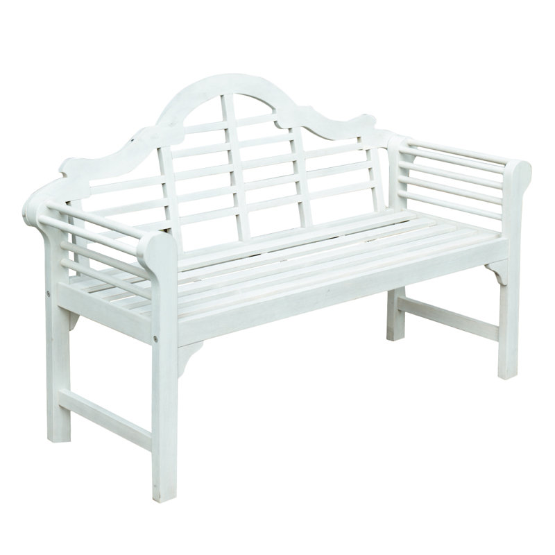 Rosenfeld Traditional Wooden 2 Seater Bench, Rustic White