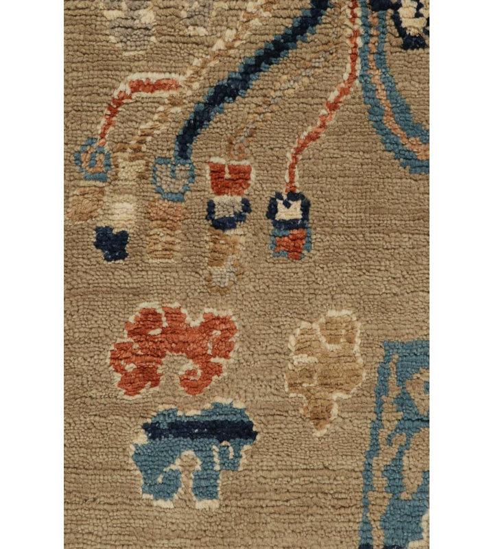 Burano Hand Knotted Wool Animal Print Area Rug, Runner 3' x 8'