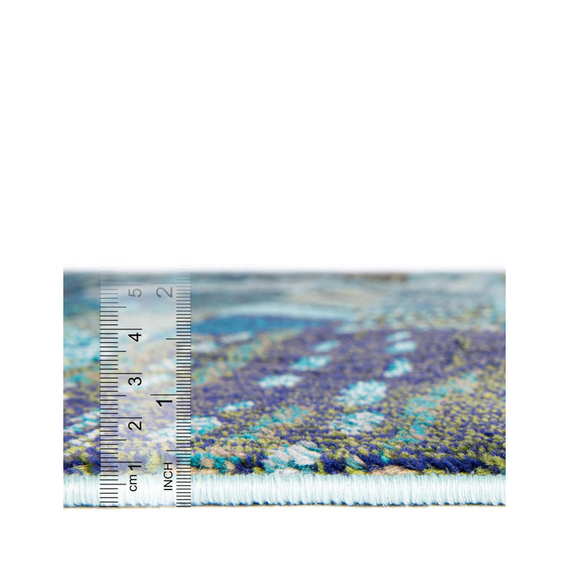 Tapis bleu Albro Southwestern, Rectangle 3 pi 3 po x 5 pi 3 po