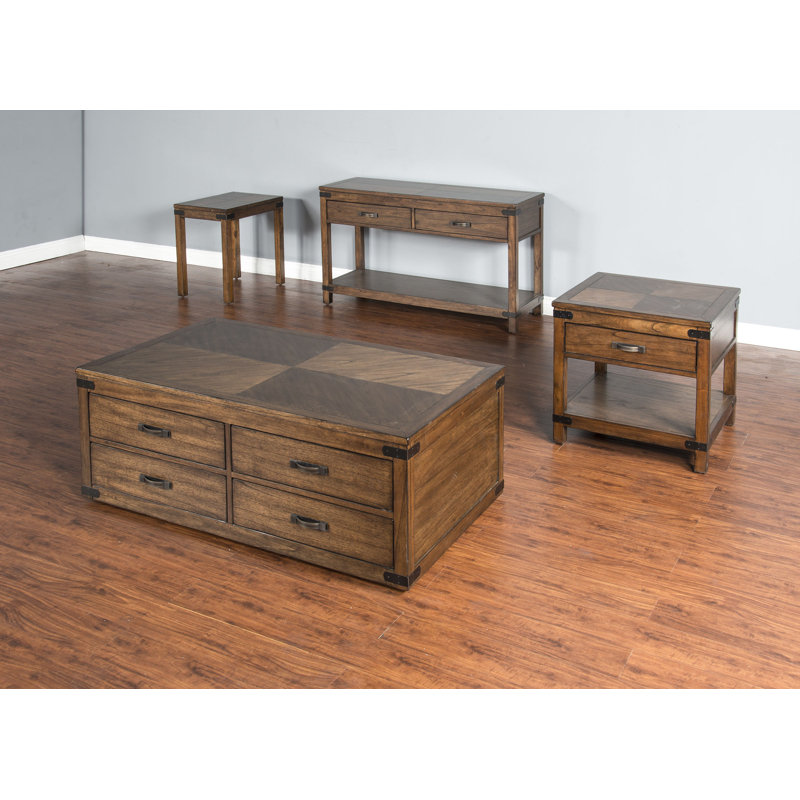 Jolicoeur 4 - Piece Solid Wood Living Room Table Set