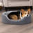 Two-Tone Fur & Suede Oval Pet Bed-68640057