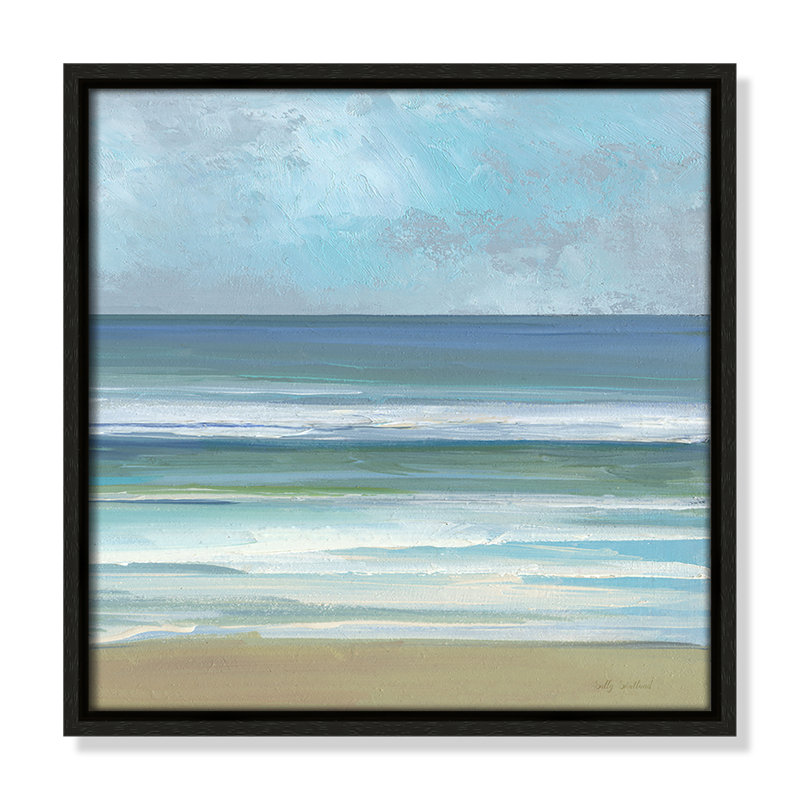 «Gentle Waves II» par Sally Swatland, H 13,5 po x l 13,5 po, Flottant espresso