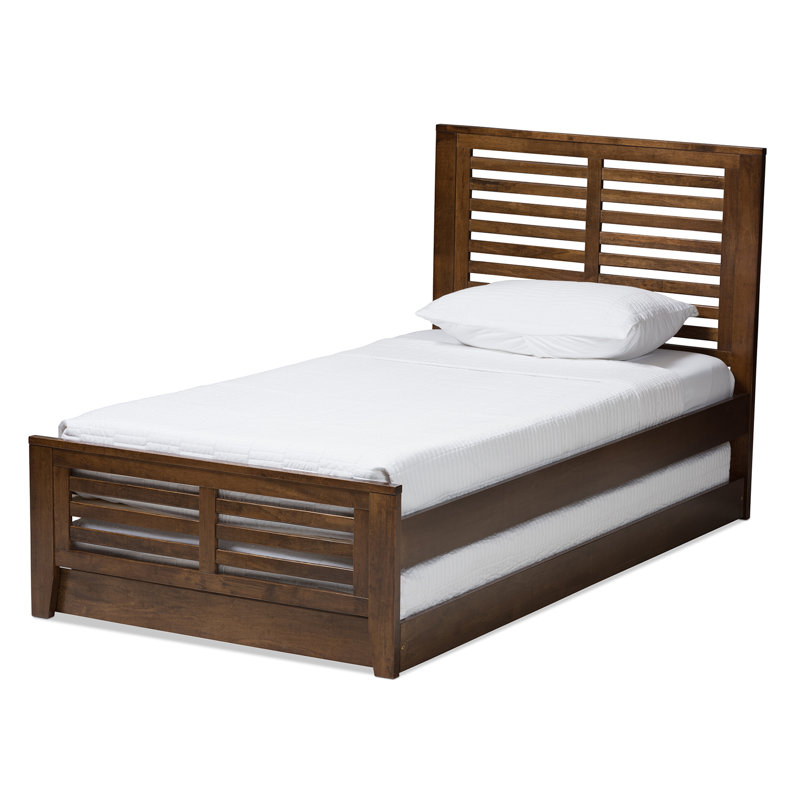 Lit plateforme simple Keitra, Brun