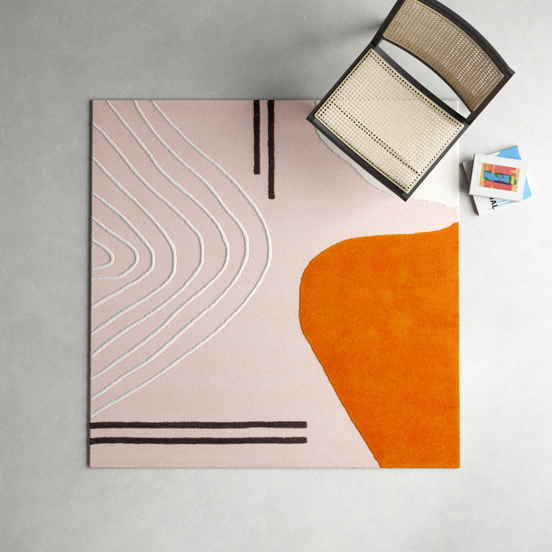 Felipe Wool Abstract Indoor Rug, Square 6'