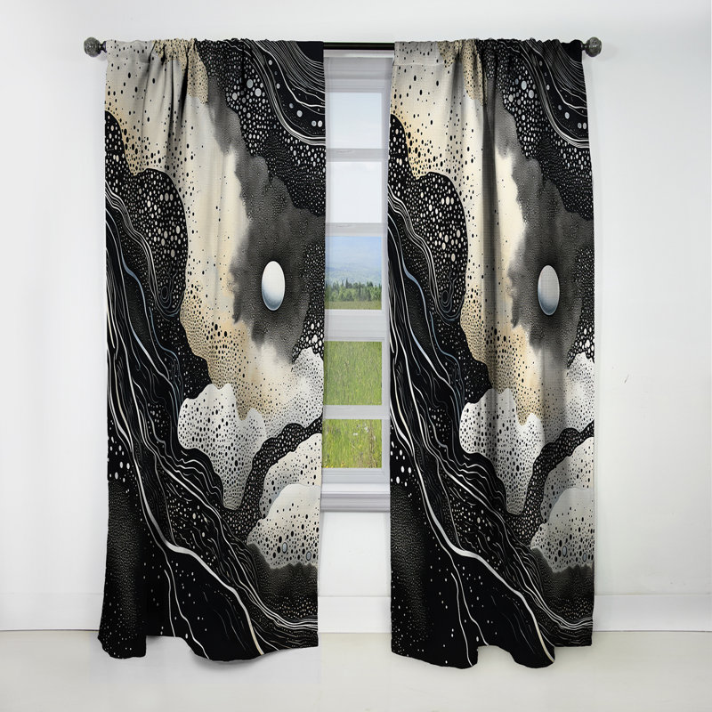 Rideau occultant Deep Marine Scenes Modern Collage IV - Coastal Coral, L 52 po x L 90 po