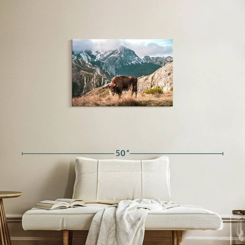 Brampt Bison Lost In The Mountains, 20" H x 30" W