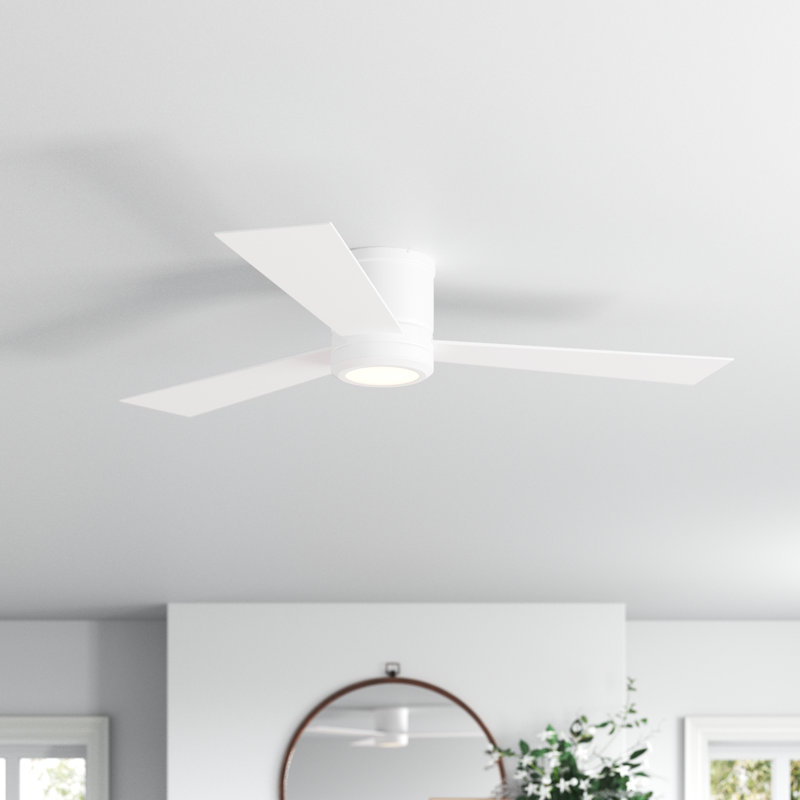 Rodrick 3 Blade Ceiling Fan with LED Light Kit, 52 inches, Matte White