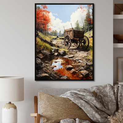 " Rustic Red Us Carriage Cart "