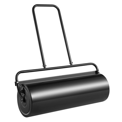 17-Gallon Lawn Roller, Steel Sand/Water Filled Yard Roller with U-Shaped Handle for Lawn Care and Sod Flattening, Black