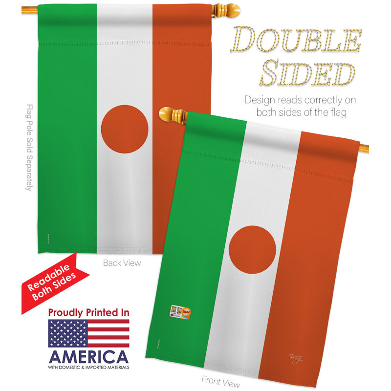 Double Sided 40'' H x 28'' W Polyester Flag Set
