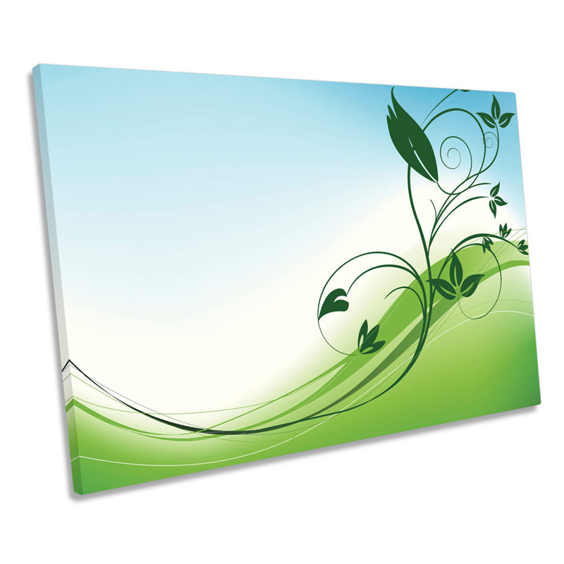 Floral Abstract Vines - Wrapped Canvas Print, 91.4cm H x 137.2cm W x 4cm D