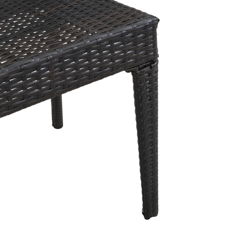 Causey Wicker Outdoor Stackable Dining Side Chairs, Multi Brown