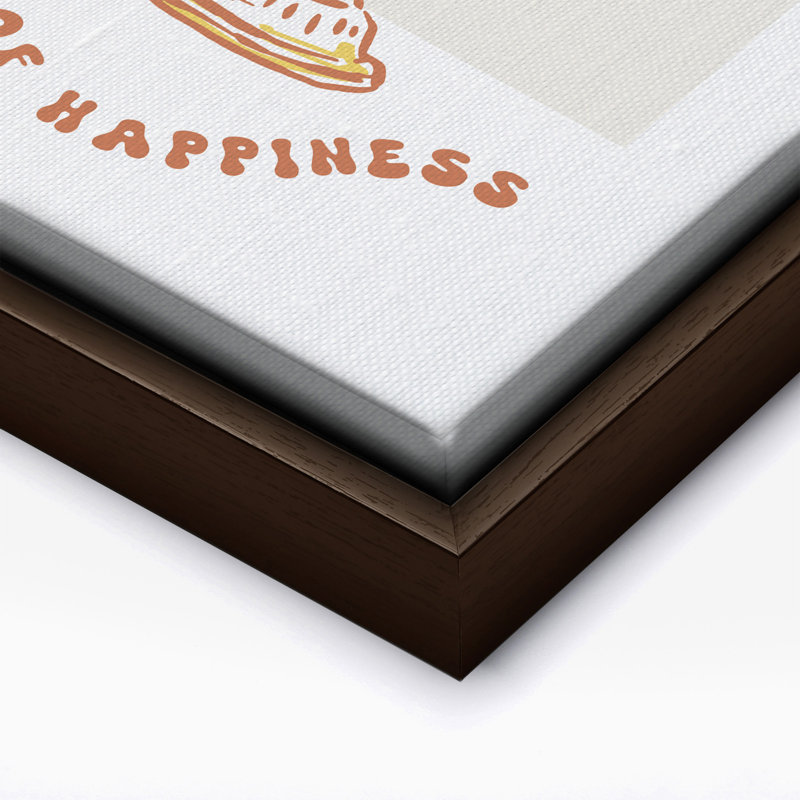 Slice of Happiness, Canvas, 16"H x 20"W, Brown Framed