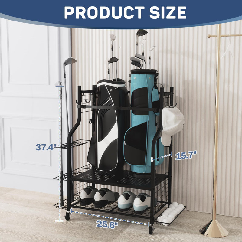 Freestanding Golf Bag Storage Rack