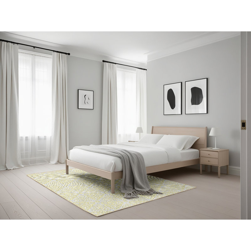 Tapis décoratif beige à motif géométrique Pelicano, Rectangle 5 pi x 7 pi