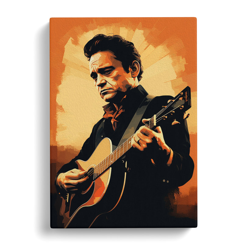 Johnny Cash - Wrapped Canvas, 50cm H x 35cm W x 3cm D