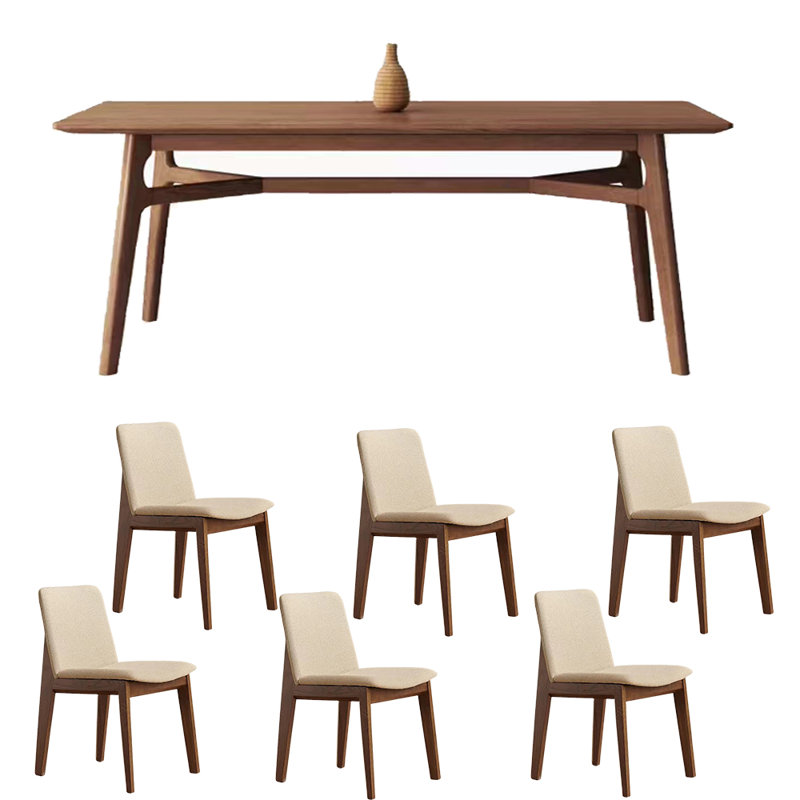 Ensemble de table de salle à manger simple en bois de frêne massif, H 29,53 po x L 78,74 po x l 31,5 po