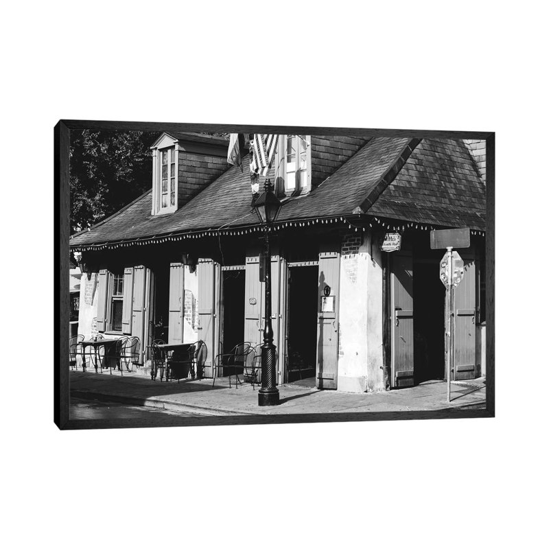 Lafitte's Bar New Orleans 1 Piece Wall Art on Canvas, 45.72cm H x 66.04cm W x 3.81cm D, Black Framed