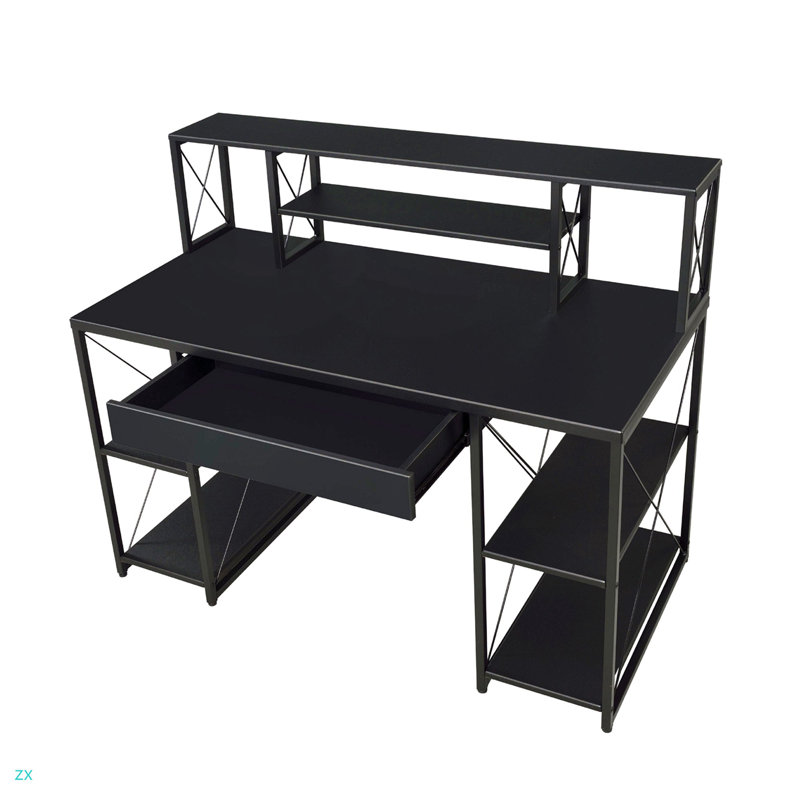 Writing Desk With One Drawer And 8 Open Compartment, Black