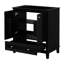 Base d'armoire de salle de bain 30 po en noir, bois massif et meuble-lavabo avec portes et tiroir, multifonctionnel, tablette réglable, assemblage requis 30 po, fonctionnel, nécessaire-300167849-300167830