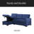 Convertible Upholstered Sectional Sofa With Pull-Out Chaise-1265860989-1265860991