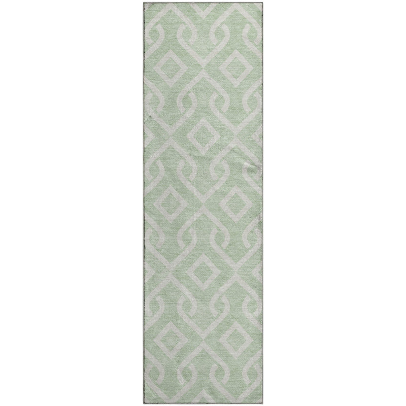 Premium Machine Washable Cerrito Mint Rug, Runner 2'3" x 7'6"