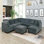 Ensemble de salon modulaire en chenille gris 9 pièces pour grand salon modulaire en U modulaire 3x coin de coin 4 x fauteuils sans accoudoir et 2 x de contreplaqué de repose-pieds