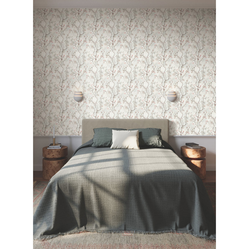 Floral Wallpaper Roll, Blush