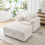 Fauteuil confortable en velours côtelé enveloppé de ressorts avec tabouret de rangement et deux ports USB, idéal pour le salon et la chambre à coucher-1900840804-1900840826