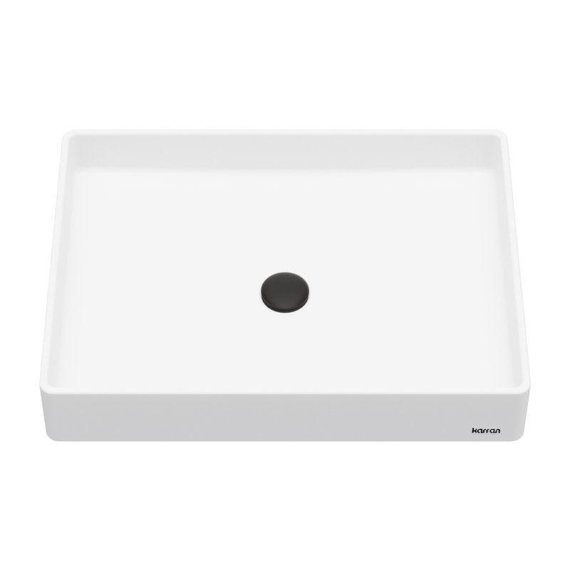 Karran Sternhagen SQS500 23-5/8” x 17-3/4” Rectangular Bathroom Vessel Sink, White