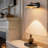 Louvre 12.7" Modern Dual-Shade & Dual-Light LED Wall Sconce in Black & Gold, 12W LED Dimmable Hardwired Indoor Wall Lamps