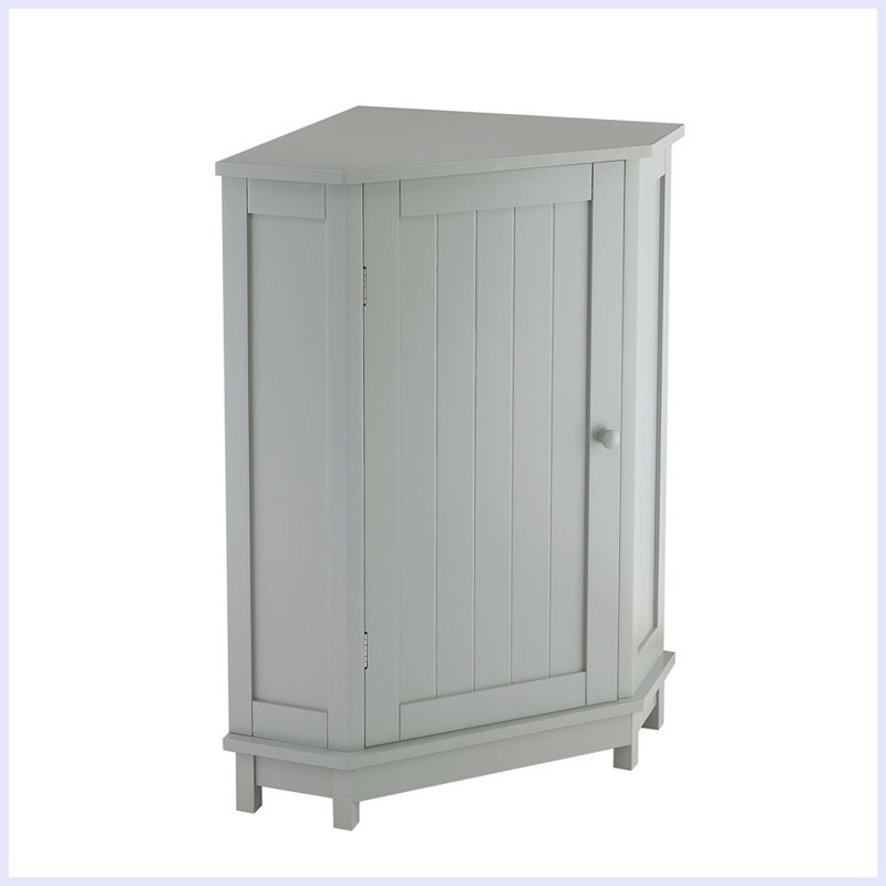 Armoire de salle de bain d'angle avec tablette réglable, Light Gray